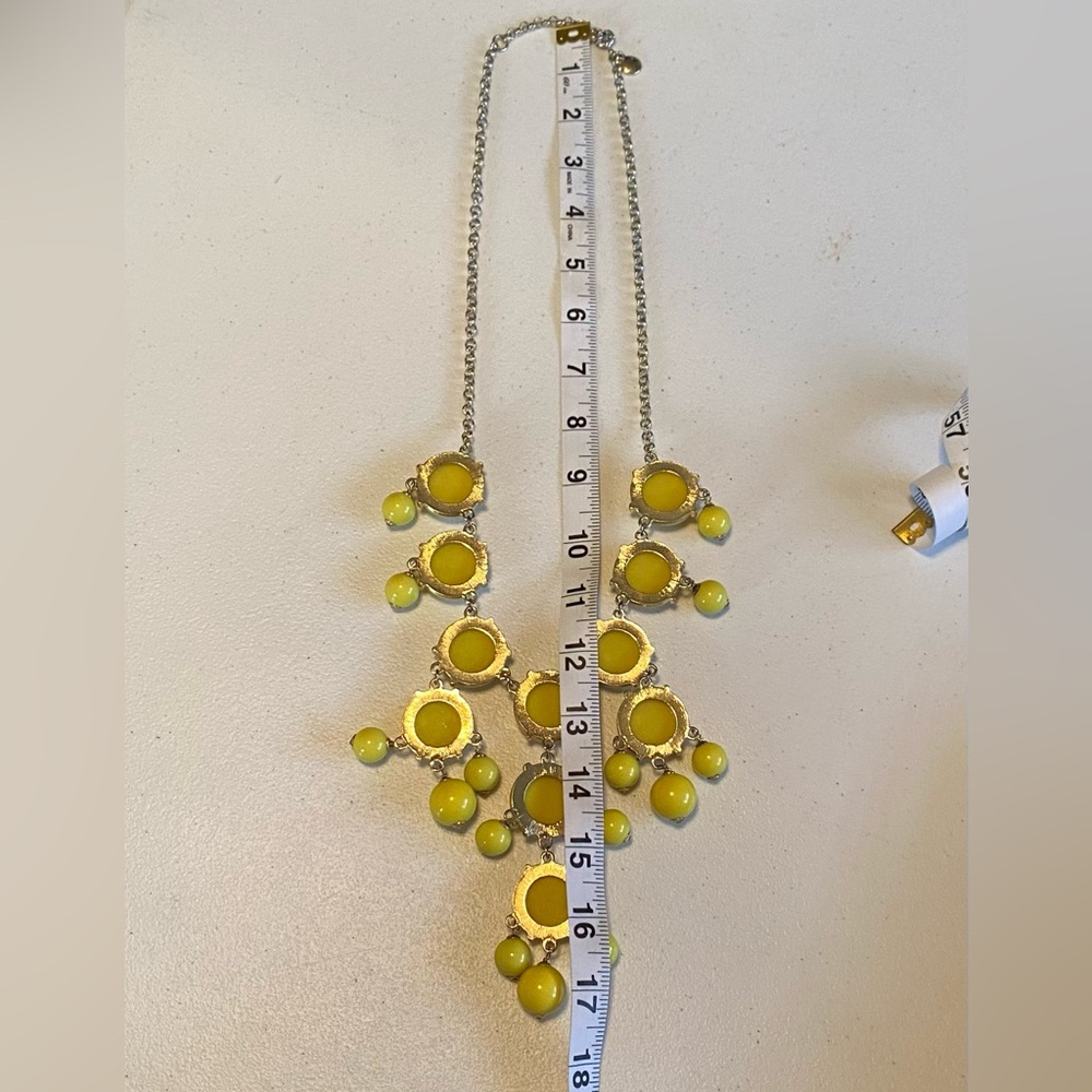 J. Crew Bright Yellow Bubble Statement Bib Necklace - Picture 6 of 8